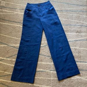 Current Air High Waist Wide Leg Blue Linen Pants XS